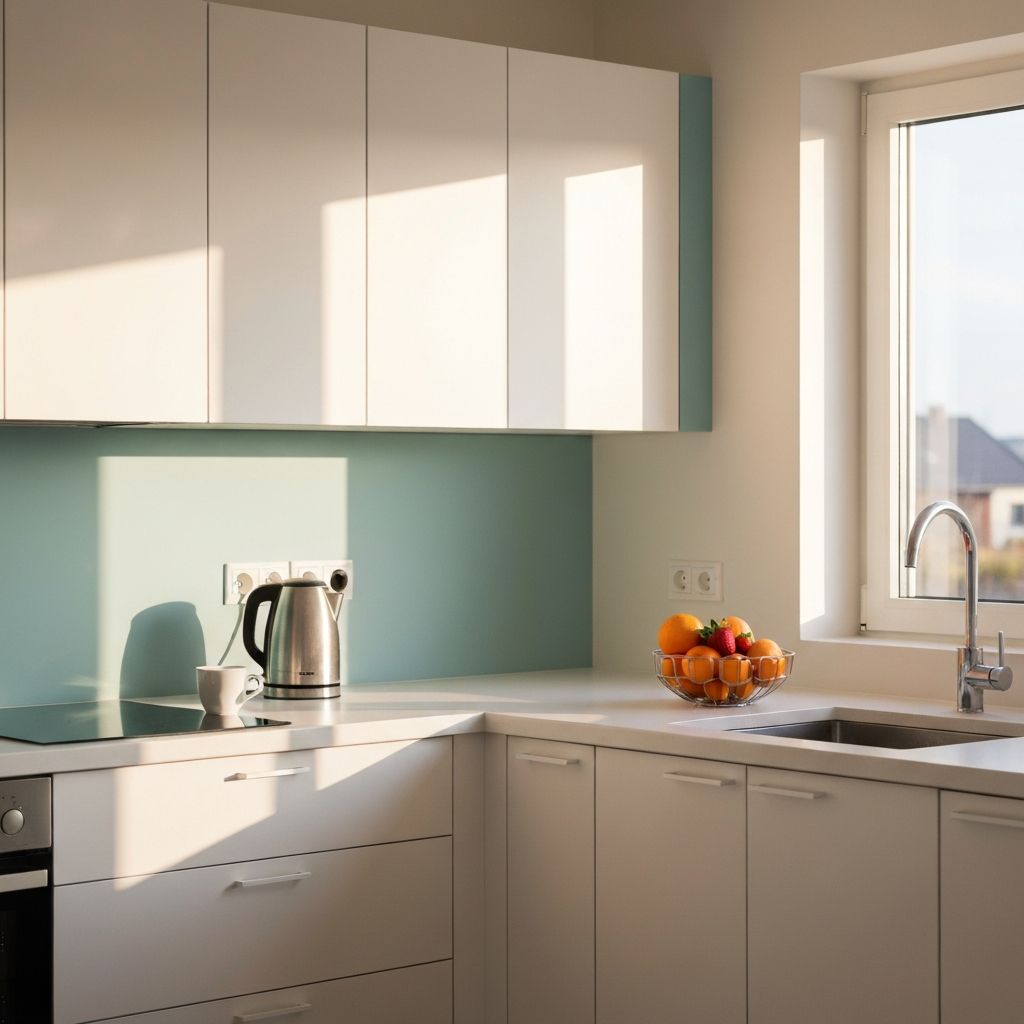 Morning routine with kitchen setting